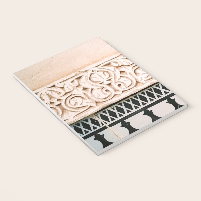 Graphic tile pattern | Moroccan Arabic tiles in earth tones. | Pastel film marrakech photography Notebook Gallery Image 3