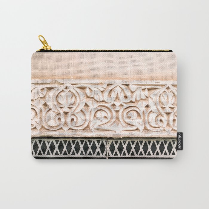 Graphic tile pattern | Moroccan Arabic tiles in earth tones. | Pastel film marrakech photography Carry All Pouch Gallery Image 1
