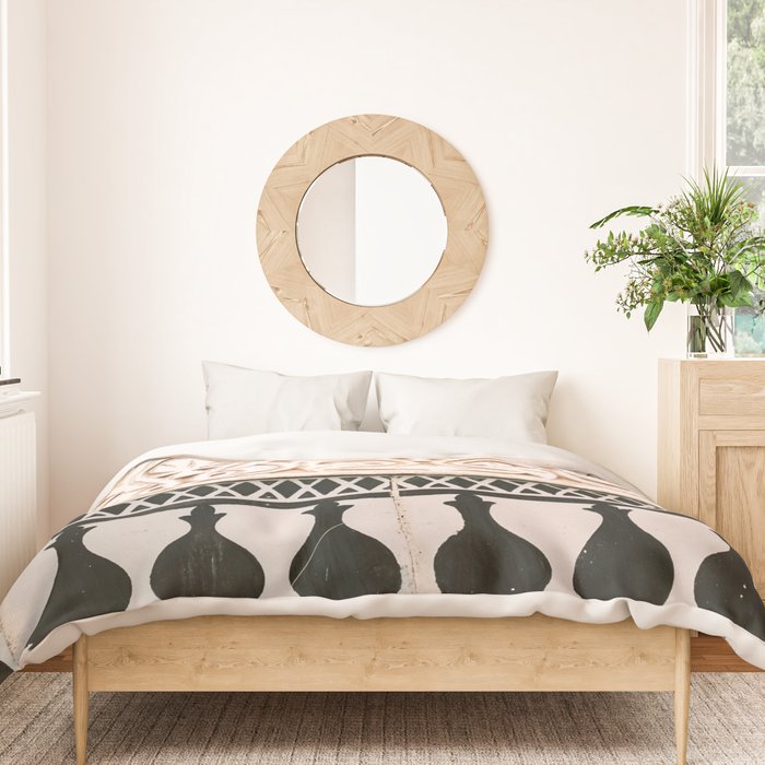 Graphic tile pattern | Moroccan Arabic tiles in earth tones. | Pastel film marrakech photography Duvet Cover Gallery Image 3