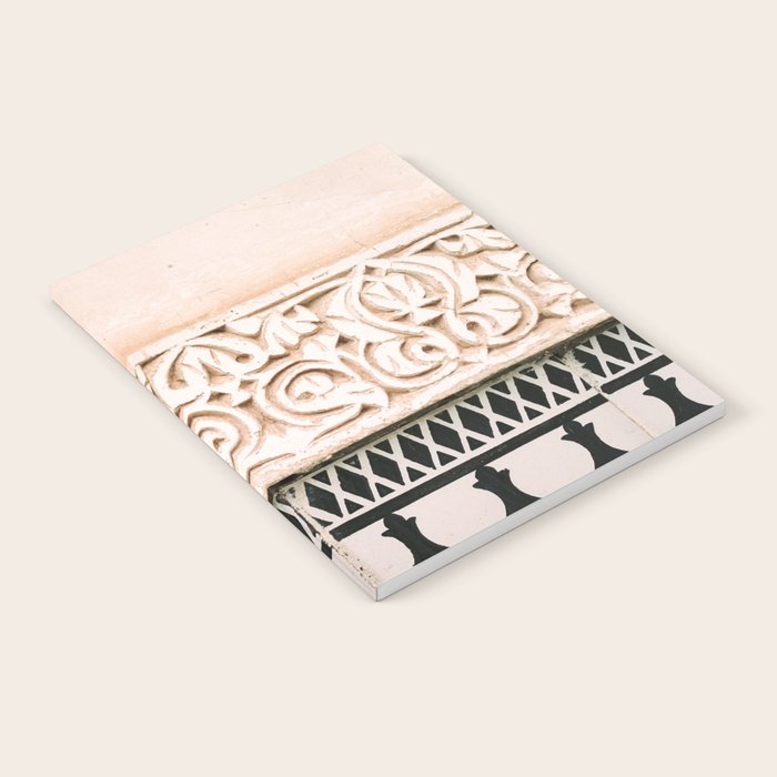 Graphic tile pattern | Moroccan Arabic tiles in earth tones. | Pastel film marrakech photography Notebook Gallery Image 2
