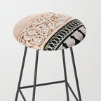 Graphic tile pattern | Moroccan Arabic tiles in earth tones. | Pastel film marrakech photography Stool Gallery Image 2