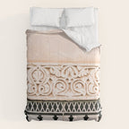 Graphic tile pattern | Moroccan Arabic tiles in earth tones. | Pastel film marrakech photography Comforter Gallery Image 6