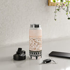 Graphic tile pattern | Moroccan Arabic tiles in earth tones. | Pastel film marrakech photography Water Bottle Gallery Image 4