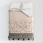 Graphic tile pattern | Moroccan Arabic tiles in earth tones. | Pastel film marrakech photography Duvet Cover Gallery Image 6