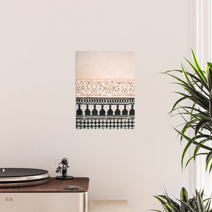 Graphic tile pattern | Moroccan Arabic tiles in earth tones. | Pastel film marrakech photography Poster Gallery Image 2