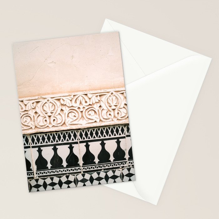Graphic tile pattern | Moroccan Arabic tiles in earth tones. | Pastel film marrakech photography Stationery Card Gallery Image 2