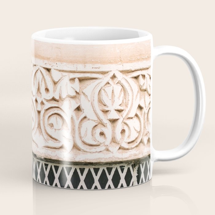 Graphic tile pattern | Moroccan Arabic tiles in earth tones. | Pastel film marrakech photography Coffee Mug Gallery Image 1