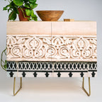 Graphic tile pattern | Moroccan Arabic tiles in earth tones. | Pastel film marrakech photography Credenza Gallery Image 1