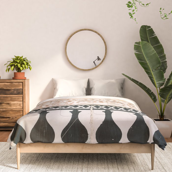 Graphic tile pattern | Moroccan Arabic tiles in earth tones. | Pastel film marrakech photography Comforter Gallery Image 3