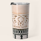 Graphic tile pattern | Moroccan Arabic tiles in earth tones. | Pastel film marrakech photography Travel Mug Gallery Image 3