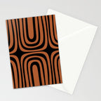 Midcentury Modern Rust and Black Confaab Abstract Pattern Stationery Card Gallery Image 2