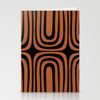 Midcentury Modern Rust and Black Confaab Abstract Pattern Stationery Card Gallery Image 2