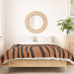 Midcentury Modern Rust and Black Confaab Abstract Pattern Duvet Cover Gallery Image 3