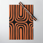 Midcentury Modern Rust and Black Confaab Abstract Pattern Wrapping Paper Gallery Image 1