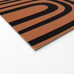 Midcentury Modern Rust and Black Confaab Abstract Pattern Welcome Mat Gallery Image 2