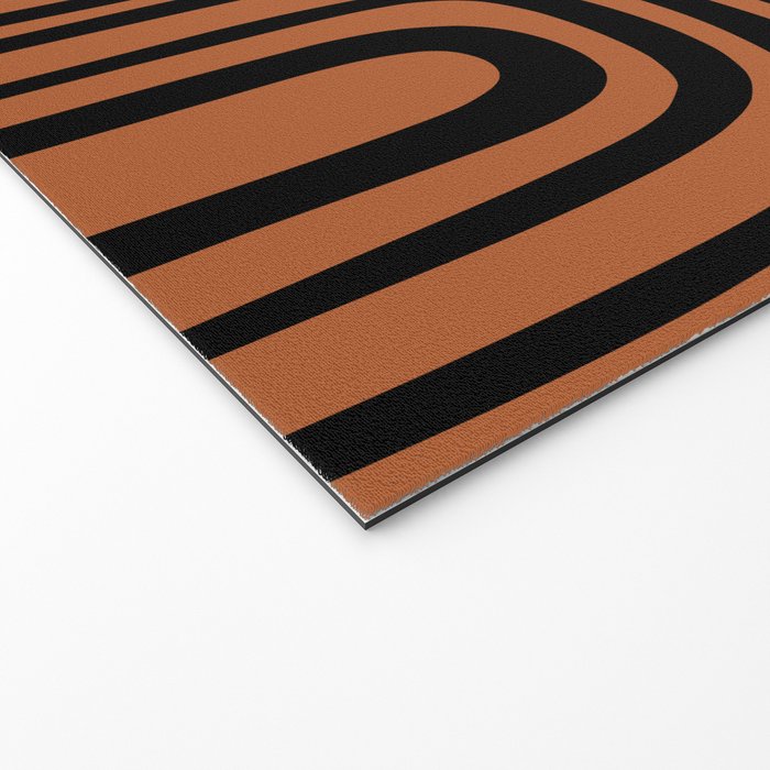 Midcentury Modern Rust and Black Confaab Abstract Pattern Welcome Mat Gallery Image 2