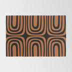 Midcentury Modern Rust and Black Confaab Abstract Pattern Rug Gallery Image 2