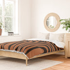 Midcentury Modern Rust and Black Confaab Abstract Pattern Duvet Cover Gallery Image 2