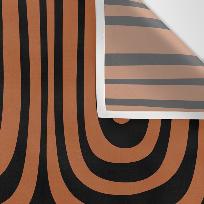 Midcentury Modern Rust and Black Confaab Abstract Pattern Wall Tapestry Gallery Image 3