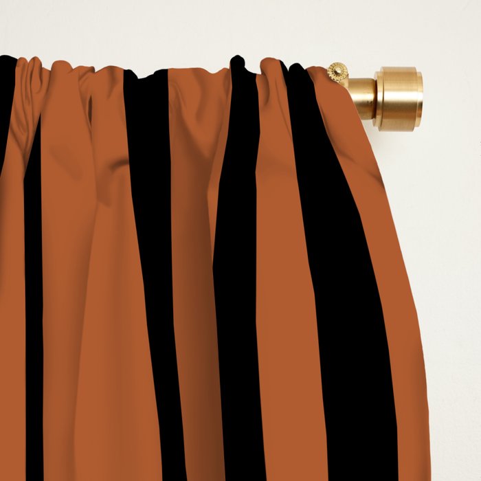 Midcentury Modern Rust and Black Confaab Abstract Pattern Window Curtain Gallery Image 2