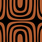 Midcentury Modern Rust and Black Confaab Abstract Pattern Coffee Mug Gallery Image 2