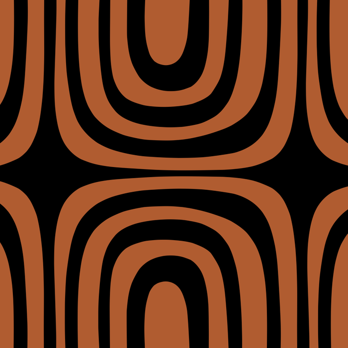 Midcentury Modern Rust and Black Confaab Abstract Pattern Coffee Mug Gallery Image 2