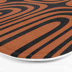 Midcentury Modern Rust and Black Confaab Abstract Pattern Bath Mat Gallery Image 3