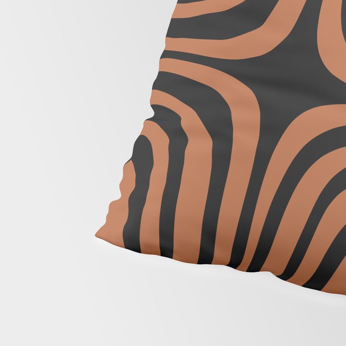 Midcentury Modern Rust and Black Confaab Abstract Pattern Pillow Sham Gallery Image 4