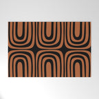 Midcentury Modern Rust and Black Confaab Abstract Pattern Welcome Mat Gallery Image 1