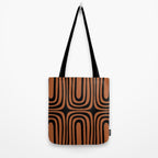 Midcentury Modern Rust and Black Confaab Abstract Pattern Tote Bag Gallery Image 2