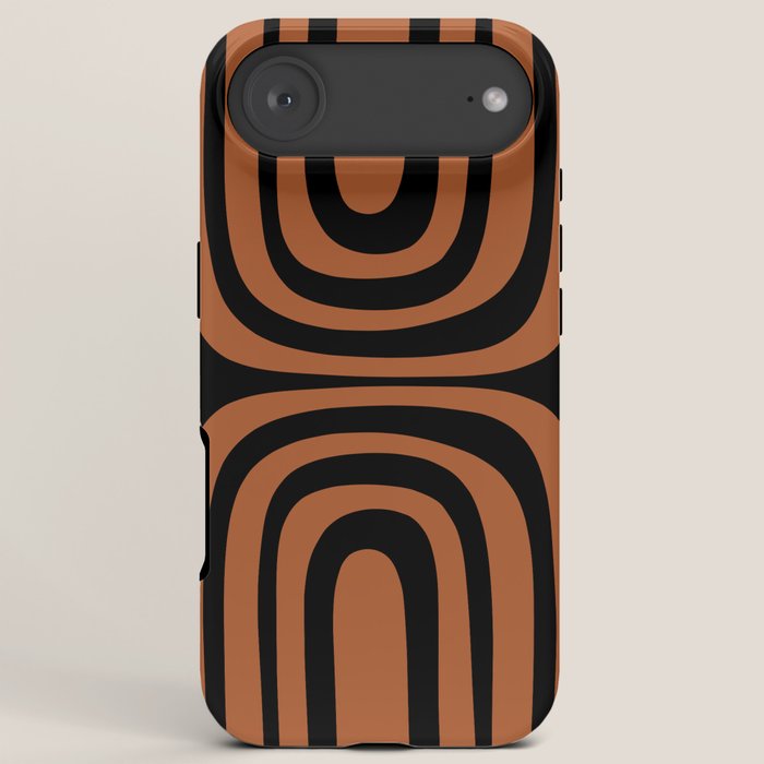 Midcentury Modern Rust and Black Confaab Abstract Pattern iPhone Case Gallery Image 6
