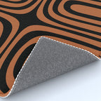 Midcentury Modern Rust and Black Confaab Abstract Pattern Rug Gallery Image 4