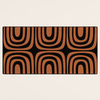 Midcentury Modern Rust and Black Confaab Abstract Pattern Desk Mat Gallery Image 3