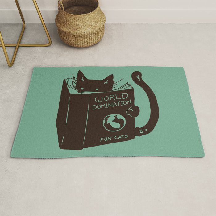 World Domination for Cats (Green) Rug Gallery Image 1