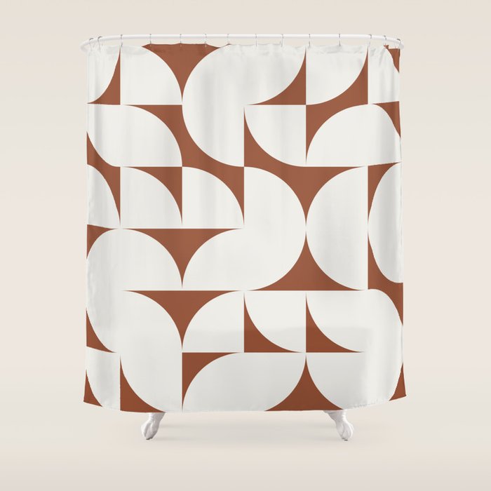 sweet dreams geometry abstract brown Shower Curtain Gallery Image 1