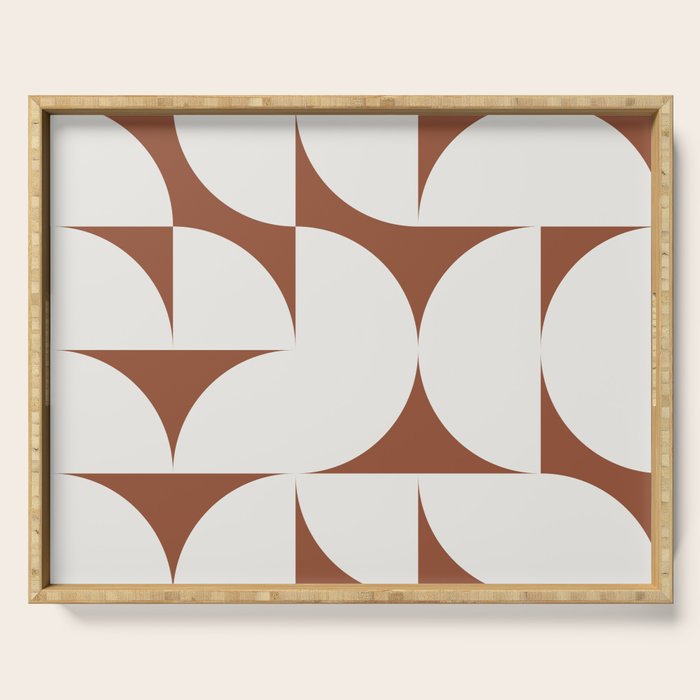 sweet dreams geometry abstract brown Serving Tray Gallery Image 1