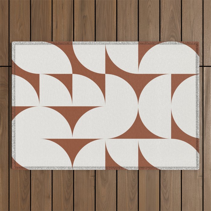 sweet dreams geometry abstract brown Outdoor Rug Gallery Image 1