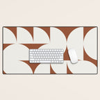 sweet dreams geometry abstract brown Desk Mat Gallery Image 1