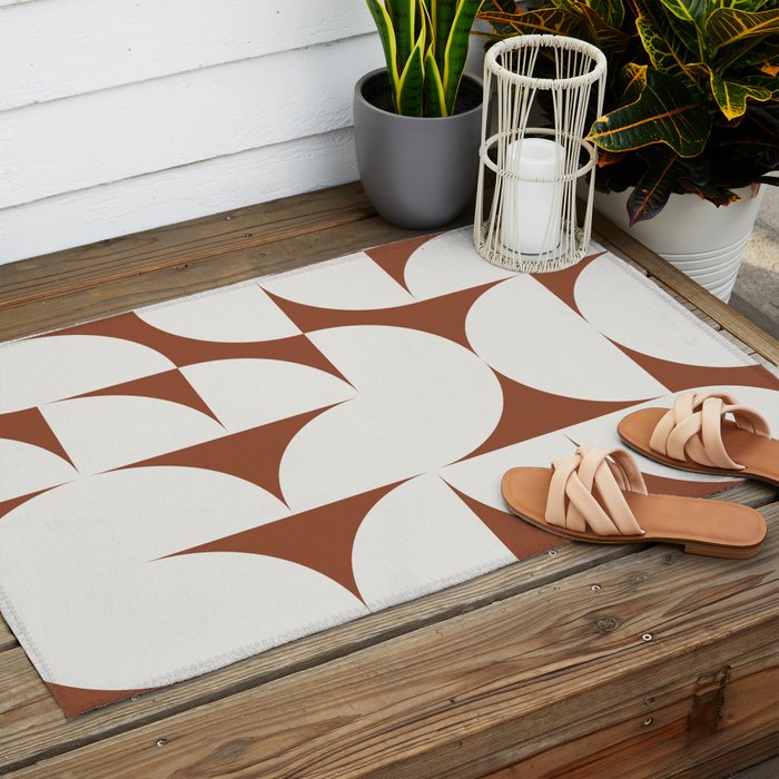 sweet dreams geometry abstract brown Outdoor Rug Gallery Image 2