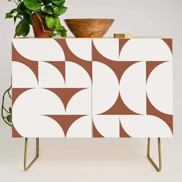 sweet dreams geometry abstract brown Credenza Gallery Image 1
