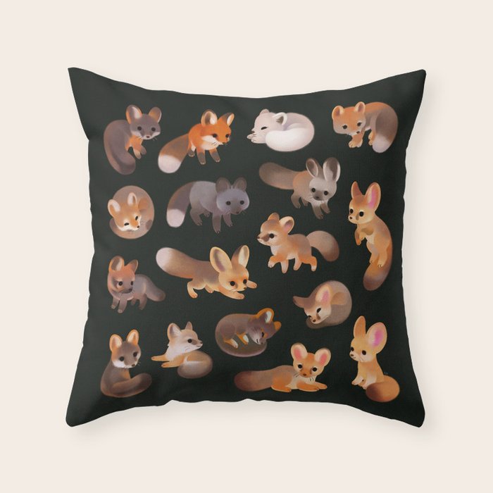 Foxes - dark Throw Pillow Gallery Image 6