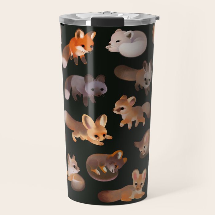 Foxes - dark Travel Mug Gallery Image 1