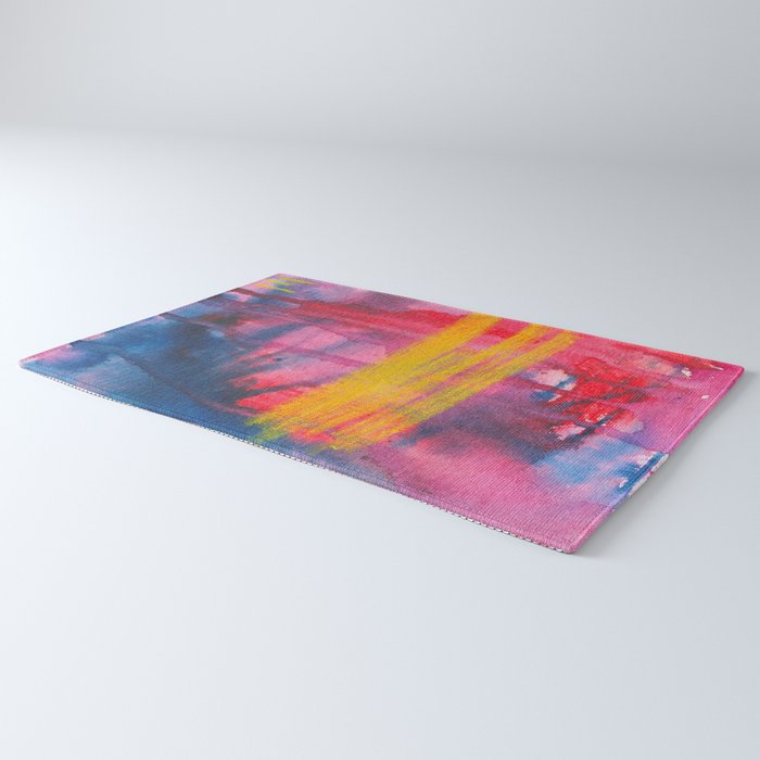 Color Play - abstract watercolor acrylic painting Rug Gallery Image 3