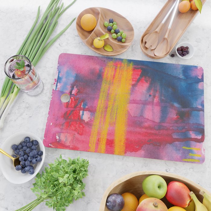 Color Play - abstract watercolor acrylic painting Cutting Board Gallery Image 2
