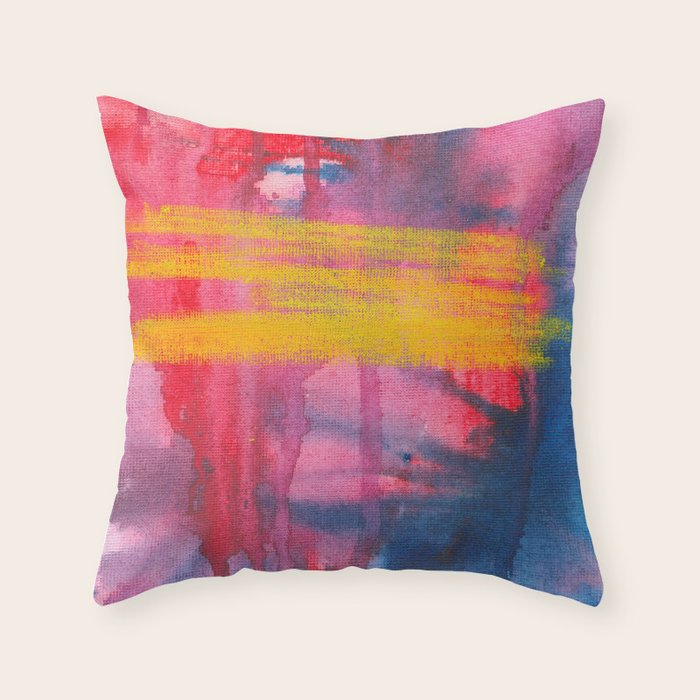 Color Play - abstract watercolor acrylic painting Throw Pillow Gallery Image 6