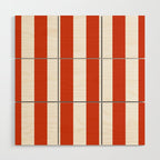Red White Stripe - By The Seashore Wood Wall Art Gallery Image 1