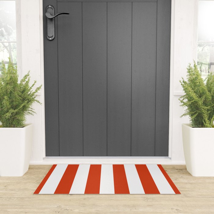 Red White Stripe - By The Seashore Welcome Mat Gallery Image 3