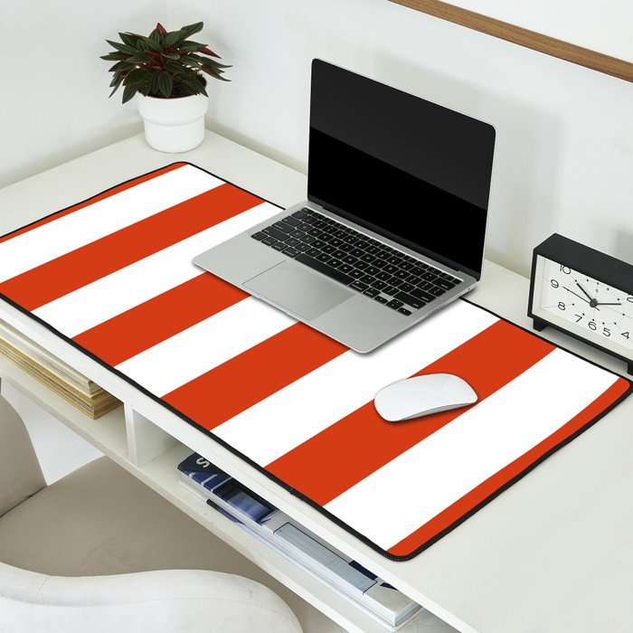 Red White Stripe - By The Seashore Desk Mat Gallery Image 2