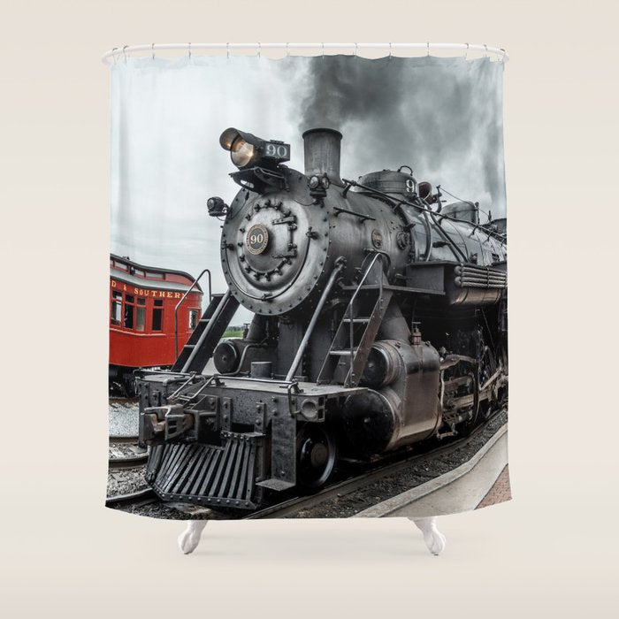Strasburg Railroad Vintage Steam Locomotive Baldwin Train Engine Pennsylvania Shower Curtain Gallery Image 1