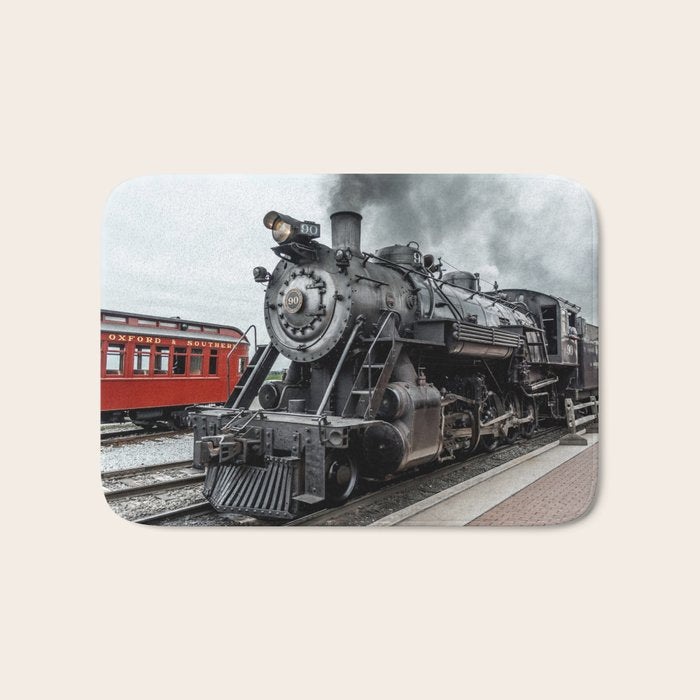 Strasburg Railroad Vintage Steam Locomotive Baldwin Train Engine Pennsylvania Bath Mat Gallery Image 1